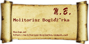 Molitorisz Boglárka névjegykártya