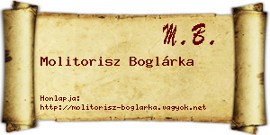 Molitorisz Boglárka névjegykártya