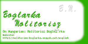boglarka molitorisz business card
